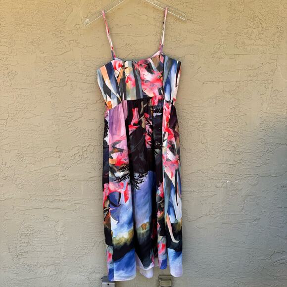 Corey Lynn Calter Dress Daybreak Watercolor 10 Anthropologie Floral Art to Wear - Picture 2 of 8